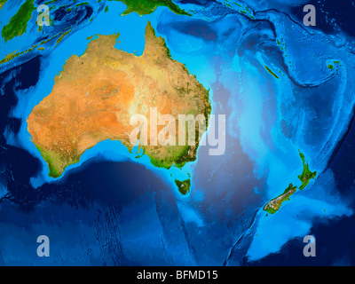 Vue de la Terre à partir de l'espace globe montrant l'Océanie - Australie, Nouvelle-Zélande Banque D'Images