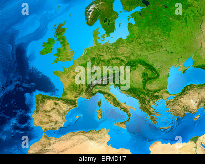 Vue de la Terre à partir de l'espace globe montrant continent Européen Banque D'Images