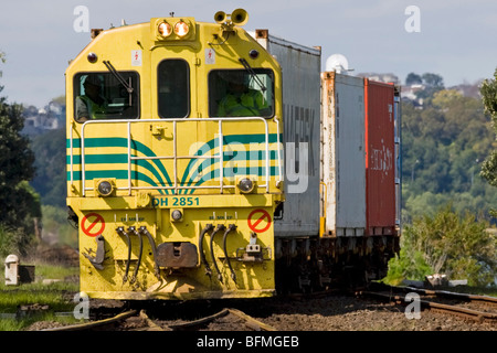 Une locomotive classe DH sur chemin de ports d'Auckland, Auckland, Nouvelle-Zélande, le mardi, 15 septembre 2009. Banque D'Images