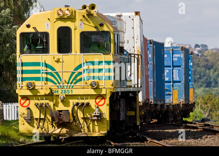 Une locomotive classe DH sur chemin de ports d'Auckland, Auckland, Nouvelle-Zélande, le mardi, 15 septembre 2009. Banque D'Images