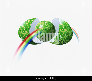 Arc en ciel et Green Egg Banque D'Images