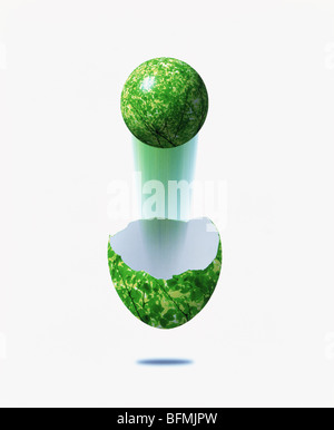 Green Egg et sautant Globe Banque D'Images