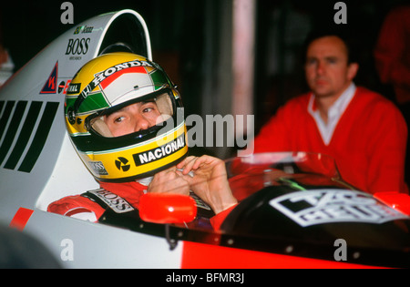 Ayrton Senna en 1989 McLaren Grand Prix de Grande-Bretagne Banque D'Images