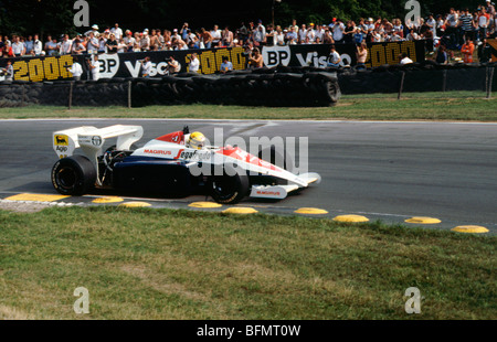 Ayrton Senna en Toleman TG184, Grand Prix de Grande-Bretagne 1984 Banque D'Images