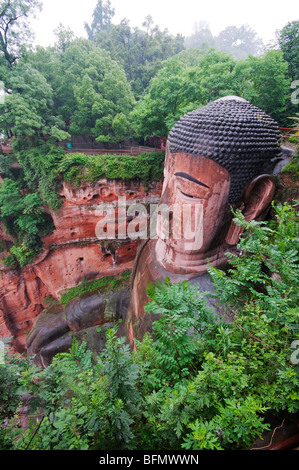 Chine, province du Sichuan, Leshan, grande statue de Bouddha Banque D'Images