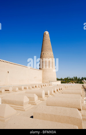 La Chine, la Province du Xinjiang, Turpan, Route de la soie, UNESCO World Heritage Site, Minaret Emin Banque D'Images