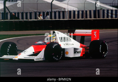 Ayrton Senna dans la McLaren MP4-5 1989 Grand Prix de Grande-Bretagne Banque D'Images