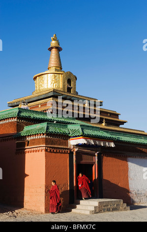 La Chine, la province de Gansu, Xiahe, Monastère Labrang (1709) Banque D'Images