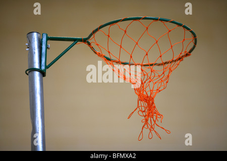 Net netball dans une école de sport sports hall selective focus Banque D'Images