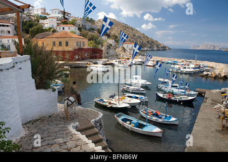 Sur l'île d'Hydra, Grèce. Banque D'Images