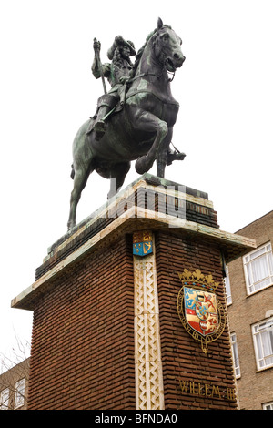 Statue de Willem III (William III) (1650 - 1702), Prince d'Orange, comme stathouder et Roi d'Angleterre et l'Irlande. Banque D'Images