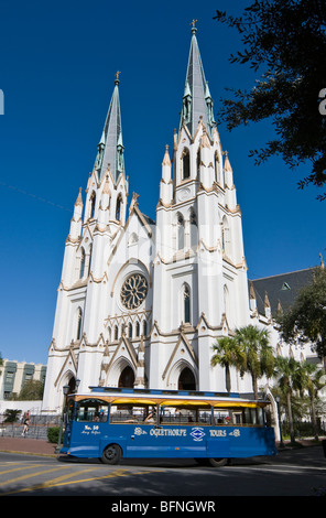 Cathédrale de St John the Baptist, Savannah, Georgia, USA Banque D'Images