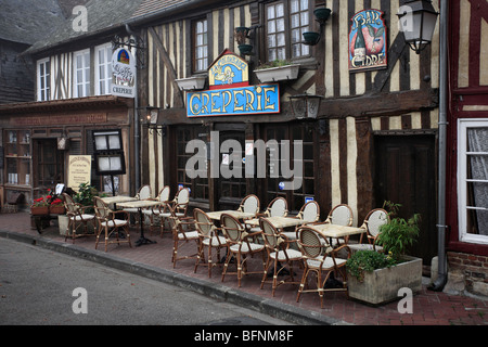 Crêperie à Beuvron en Auge Normandie France Banque D'Images