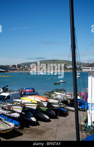 Swanage Dorset UK Bateau à voile Marina Club Banque D'Images