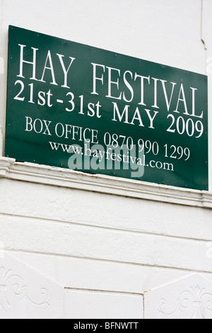 Signe pour Hay-on-Wye book festival 2009 Banque D'Images