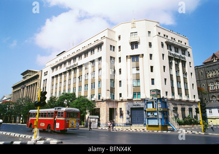 Bâtiment de la banque Hongkong ; Fontaine de Flora ; fort ; Bombay ; Mumbai ; Maharashtra ; Inde ; asie Banque D'Images