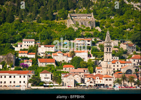 Centre historique de la ville de Perast, Risan Bay, baie de Kotor, Monténégro Banque D'Images