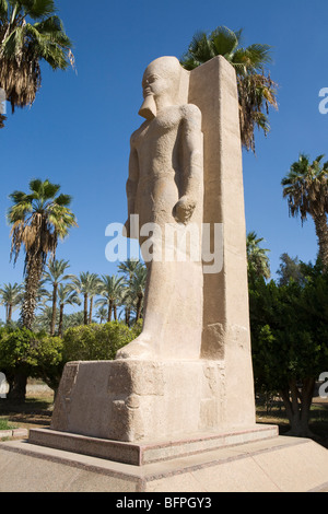 Colosse de Ramsès II dans le jardin du musée à la demeure de Memphis dans le village de mit Rahina, Egypte Banque D'Images