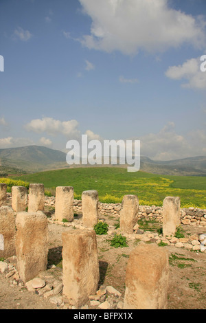 Israël, la Galilée. Ruines d'entrepôts à Tel Hazor, un site du patrimoine mondial Banque D'Images