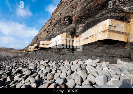 Strata montrant en falaise à Kimmeridge Bay sur la côte jurassique Banque D'Images