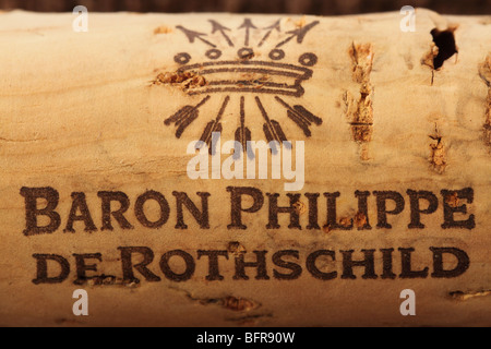 Baron Philippe de Rothschild vin bouchon en liège Banque D'Images