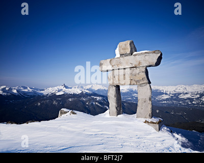 Inukshuk, le mont Whistler, Whistler, British Columbia, Canada Banque D'Images