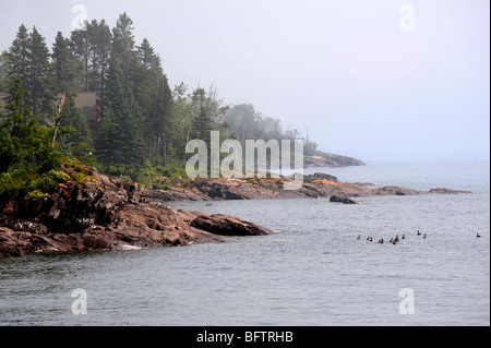 Parc d'état de la rivière Tettegouche Baptême Zone de Loisirs Côte-Nord Le lac Supérieur au Minnesota Banque D'Images