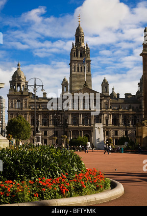 George Square et Glasgow City Chambers, Glasgow, Ecosse. Banque D'Images