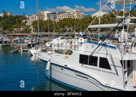 Bateaux de pêche de jeu amarrés au port de plaisance de Funchal à Madère Portugal UE Europe Banque D'Images