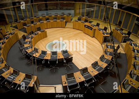 Chambre de débattre le Senedd à Cardiff Bay Banque D'Images