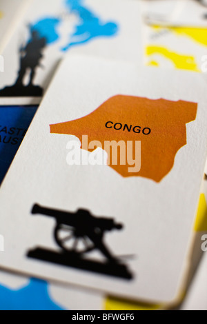 Le Congo carte dans le classique jeu de "risque" Banque D'Images