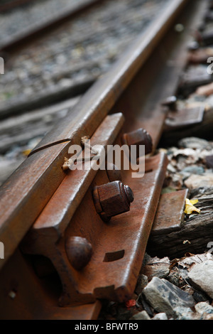 Vue du rail ferroviaire rural à angle bas aux Etats-Unis personne d'en haut vue de dessus bas angle haute résolution Banque D'Images