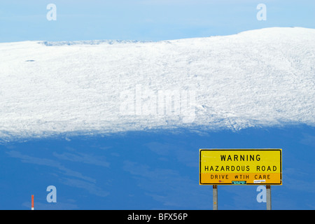 Mauna Loa volcano 13679' vu de volcan Mauna Kea, point le plus élevé à Hawaii, 13796', la grande île d'Hawaï Banque D'Images