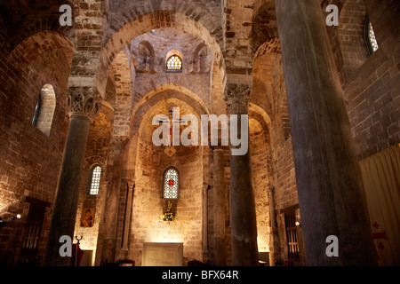 Intérieur de la Cappella di San Cataldo, style Medievalo Norman Church, Palerme, Sicile Banque D'Images