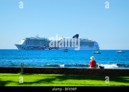 La fierté de NCL croisière Aloha Kona, Inn Shopping Village, Kailua Kona, la grande île d'Hawaï Banque D'Images