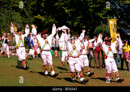 Danseurs Morris Men Anglais danse danse cérémoniale, Vancouver, BC, British Columbia, Canada Banque D'Images