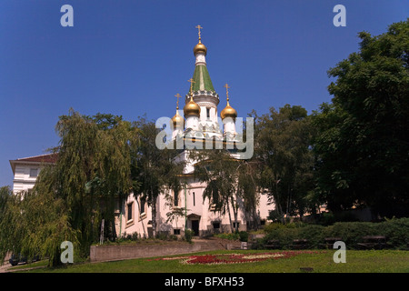 L'Église orthodoxe russe de St Nicolas les Miracle-Maker à Sofia la capitale de la Bulgarie. Banque D'Images