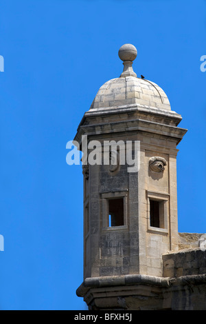 Le Vedette guérite de guet dans Garjola ou les jardins à Sliema, Malte, a été utilisé par les Chevaliers de Saint-Jean comme Lookout Banque D'Images