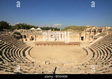 Israël, Beth Shean valley. Le théâtre romain de Scythopolis Banque D'Images