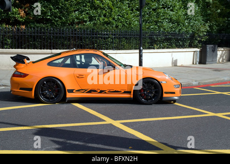 Enregistré allemand Porsche GT3 RS, Londres, Angleterre, Royaume-Uni, Europe Banque D'Images