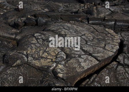 Pahoehoe Lava de la chaîne de cratères Road Hawaii Volcanoes National Park Utah USA Banque D'Images