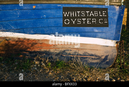 Publicité le bateau Whitstable Oyster Company restaurant Banque D'Images