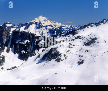 Vu du sommet Glacier Peak Hidden Lake North Cascades National Park New York USA Banque D'Images