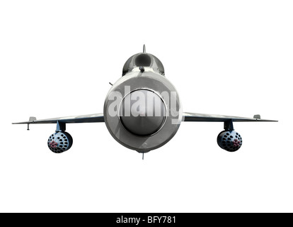 Mikoyan-Gurevich MiG-21 jet supersonique russe d'avions de chasse. With clipping path isolé sur fond blanc. Banque D'Images