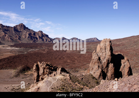 Des formations rocheuses pittoresques à Cumbre de UCANCA DANS LE PARC NATIONAL DU TEIDE SUR L'île canarienne DE TENERIFE. Banque D'Images