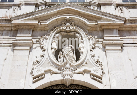 Ingreja e Convento de Nossa Senhora de Jésus (détail) entrée, Largo de Jésus, Lisbonne, Portugal, Pâques 2009 Banque D'Images