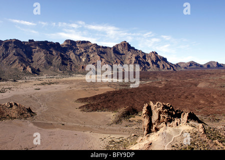 Des formations rocheuses pittoresques à Cumbre de UCANCA DANS LE PARC NATIONAL DU TEIDE SUR L'île canarienne DE TENERIFE. Banque D'Images