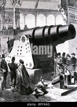 La KRUPP GUN au Salon de Paris de 1867. Trois ans plus tard, ils ont été utilisés pour bombarder la ville durant la guerre franco-prussienne. Banque D'Images