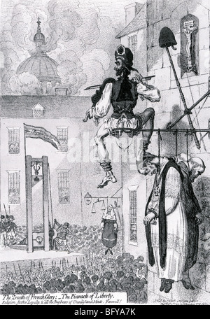 L'EXÉCUTION DE LOUIS XVI le 21 janvier 1793 que parodié par James Gilray Banque D'Images