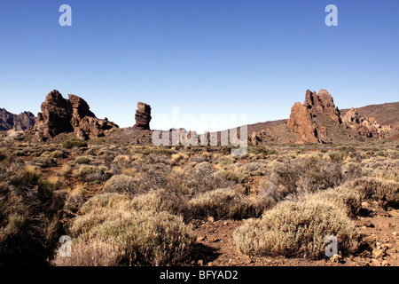 Des formations rocheuses pittoresques à Cumbre de UCANCA DANS LE PARC NATIONAL DU TEIDE SUR L'île canarienne DE TENERIFE. Banque D'Images